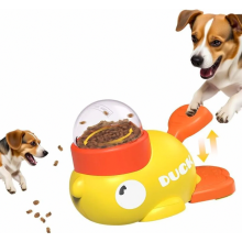 Distributore interattivo di snack per cani e gioco di alimentazione lenta, design a forma di anatra 2 in 1 resistente per cani e gatti di pi