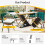 Nastopee Extendable Dining Table 120-160cm, White Marble Effect MDF Tabletop with Gold Cross Legs, Modern Kitchen Table 9