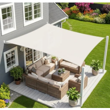 Vela parasole rettangolare impermeabile, 3 x 4 m, color crema, con protezione UV al 95%, ideale per giardino e spazi esterni.