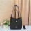 (Black) Simple large capacity frosted shoulder bag 1