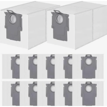 Pacote com 12 Sacos de Pó para Aspirador Robô, Sacos de Reposição para Limpeza Doméstica, de Pelos de Animais e do Dia a Dia.