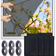 Conjunto de 6 telas mosquiteiras pretas para janelas, 130 x 150 cm, telas contra insetos para janelas, telas mosquiteiras de fácil instalaçã