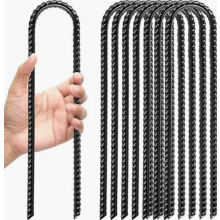 Conjunto de 8 Estacas de Fixação para Trampolim, em Aço Inoxidável, 30cm de Comprimento, 6cm de Largura, Resistentes