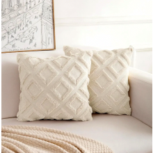 Capas de almofada boho 40 x 40 cm, conjunto de 2, capas de pelúcia macia bege para sofá, quarto e sala de estar.