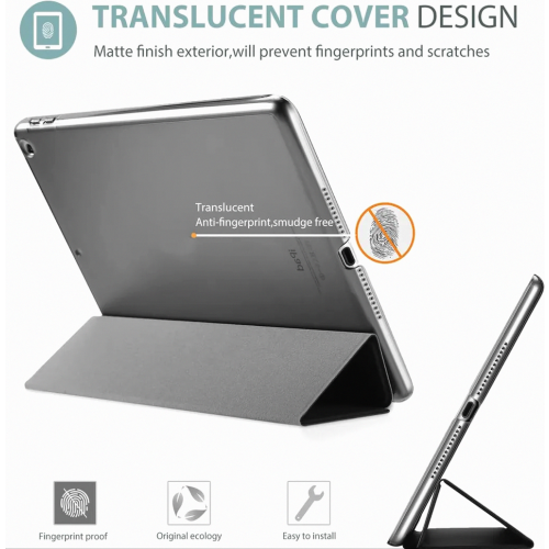 Capa protetora para tablet de 9,7 polegadas, compatível com modelos de 5ª e 6ª geração, Smart Cover, preta. 2