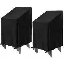 Capas para cadeiras de jardim, pacote com 2 unidades, capas impermeáveis em tecido Oxford para cadeiras empilháveis, 72 x 72 x 120 cm