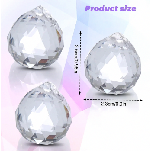 24 enfeites de cristal para pendurar, gotas de cristal transparente de 20 mm (0,8 polegadas) para decoração de casa e casamentos. 2