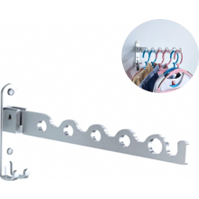 Varal de parede compacto em aço inoxidável, dobrável, para roupas, ideal para varandas.