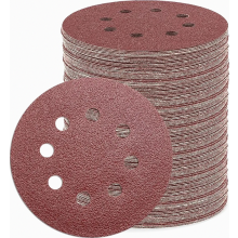Pacote com 105 discos de lixa de 125 mm com sistema de fixação por velcro, 8 furos, grãos 40, 60, 80, 120, 180, 240 e 320 para lixadeiras or