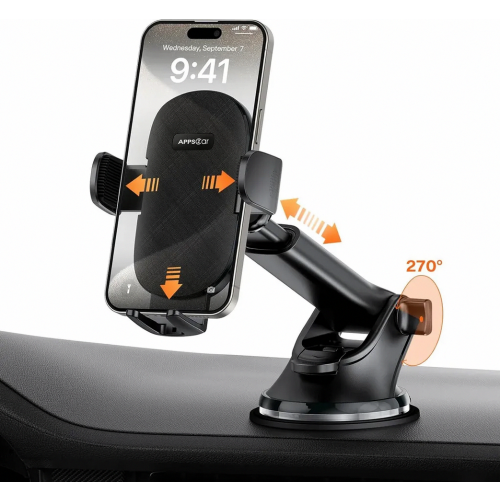 Suporte universal para celular veicular com ventosa para painel e para-brisa. 1