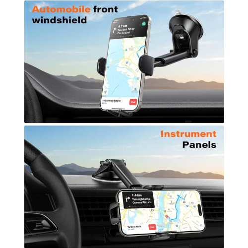 Suporte universal para celular veicular com ventosa para painel e para-brisa. 2