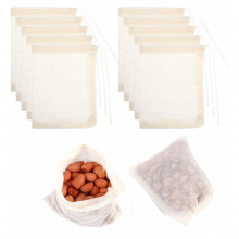 20 saquinhos de algodão musselina reutilizáveis com cordão para temperos, ervas culinárias e filtros de chá.