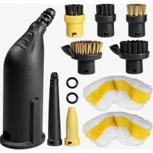 Conjunto de 10 peças para limpeza a vapor, compatível com os modelos SC1, SC2, SC3, SC4 e SC5, incluindo escovas, bicos e pano de microfibra.