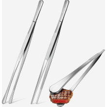 Conjunto de 2 Pinças de Cozinha em Aço Inoxidável de 16 cm para Carnes, Grelhados e Preparo de Alimentos