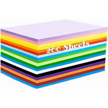 200 folhas de papel colorido A4, 20 cores, 70 g/m², dupla face, para origami e projetos de artesanato.
