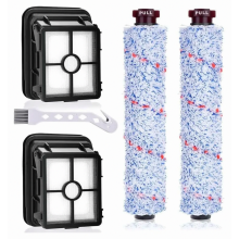 Conjunto de 5 peças de reposição para aspirador de pó e água, incluindo 2 escovas rotativas, 2 filtros HEPA e 1 escova de limpeza.