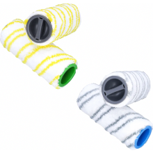 Conjunto de 4 rolos para lavadoras de piso elétricas, rolos de reposição para lavadoras de piso, 2 amarelos e 2 cinzas.