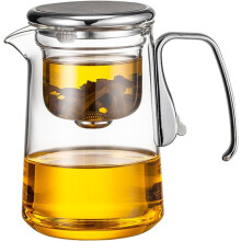 Magnetic Glass Teapot, One-Click Tea-Water Separation Kettle, Heat-Resistant Home Tea Brewing Set for Loose Leaf Tea, with Filter.