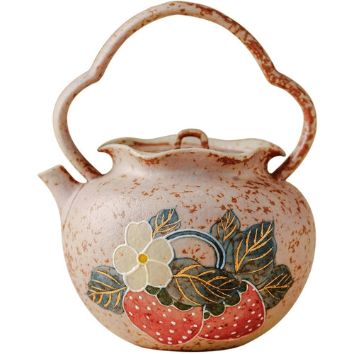 Ceramic Teapot, Hand-Painted Flower Design, Heat-Resistant Materials