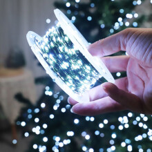 30m 300 LED Cold White Fairy String Lights Green Wire Remote Timer 8 Modes Dimmable