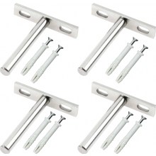 4 Pack 79mm Invisible Floating Shelf Brackets, Galvanised Steel Supports with Screws and Wall Plugs