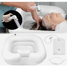 Portable Hair Washing Basin for Bedridden Patients with Shower Head, Water Bag and 1 m Drain Hose