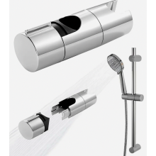 Adjustable Shower Head Holder for 18-25 mm Sliding Rails, No Drilling, 360 Degree Rotating Hand Shower Bracket