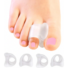 4 Pack Gel Toe Separators for Bunion Relief, Overlapping, Hammer and Claw Toes, Clear Silicone