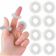 8 Piece Acupressure Ring Set, Finger Massage Rings for Stress Relief, Relaxation and Improved Circulation