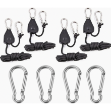 4er-Pack Ratschengurte mit Haken, verstellbare Hochleistungs-Spanngurte, Tragkraft 68 kg, schwarzes Metall