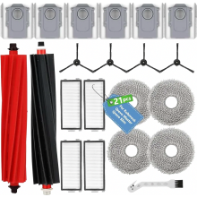 21-teiliges Staubsauger-Set mit 6 Staubbeuteln, 2 Hauptbürsten, 4 HEPA-Filtern, 4 Wischpads, 4 Seitenbürsten und Reinigungsbürste