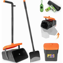 Dog Pooper Scooper, 46-Inch Long Handle Pet Waste Scoop, Large Capacity for Easy Garden and Yard Cleanup