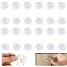 12 Pack Transparent Child Safety Locks for Cabinets and Drawers, Strong Adhesive, No Drilling