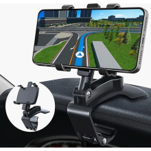 Car Phone Mount, 360 Degree Rotating Dashboard Holder, Adjustable Clip Stand for 3 to 7 Inch Smartphones