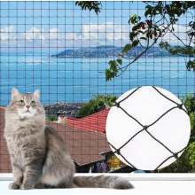 Balkon-Katzennetz 6 x 3 m, drahtverstärktes Katzensicherheitsnetz, UV-beständig, wetterfest, schwarz, für Balkone und Fenster