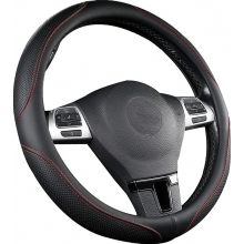 Microfibre Leather Steering Wheel Cover, 38 cm Breathable Non-Slip Sweat-Absorbing Car Accessory