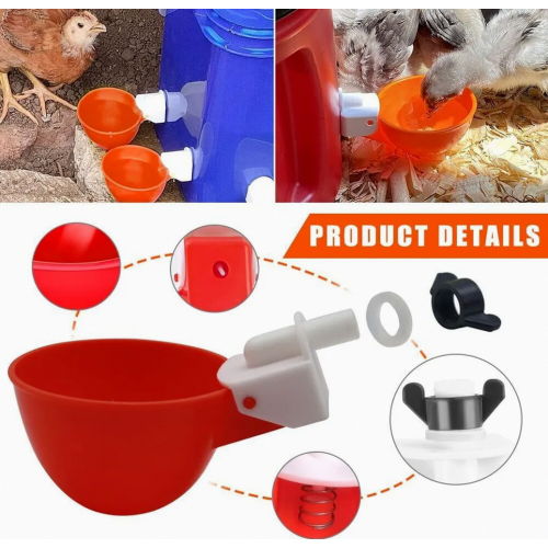 Automatic Chicken Waterer Set with Drill, Poultry Drinker Cups for Chickens, Ducks, Geese and Pigeons 1