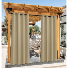 Outdoor Privacy Curtains, 2 Pack, Waterproof Patio Curtains with Eyelets, Taupe, 270 x 134 cm
