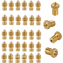 30-teiliges 3D-Drucker-Düsenset, Hotend-Düsen aus Messing und Edelstahl für 1,75-mm-Filament, V5- und V6-Druckköpfe