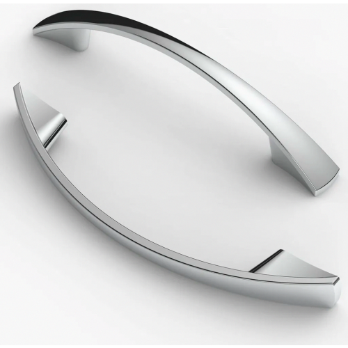 10 Cabinet Handles, 128mm Hole Centres, Chrome Cupboard Pulls for Kitchen Doors and Drawers