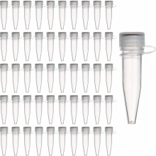 50 Pack 1.5 ml Plastic Centrifuge Tubes with Screw Caps, Clear Lab Sample Storage Vials for Freezing