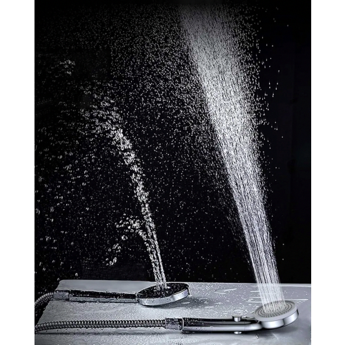 Universal Handheld Shower Head with Stop Function, Water Saving, High Pressure, 3 Spray Modes, Chrome Finish 2