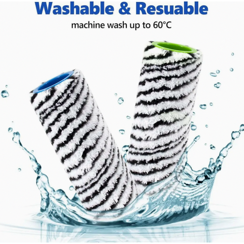 Replacement Roller Brushes for Cordless Floor Cleaner, 4 Pack, Soft Microfiber for Hard Floors 2