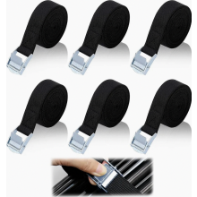 6er-Pack Ratschengurte, 25 mm x 1 m, verstellbare schwarze Spanngurte für Auto, Fahrrad, Motorrad und Camping