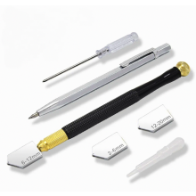 Professioneller manueller Glasschneider, Diamantspitze, selbstölendes Werkzeug für Glasstärke von 2 bis 20 mm, Griff aus Wolframlegierung
