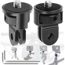 2er-Pack Stativadapter, 360 verstellbare Kamerahalterungen mit 1/4-Zoll-Gewinde, zwei Schraubenschlüssel, kompatibel mit Action-Kameras