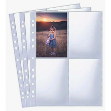 30er-Packung A4-Fotohüllen, 240 Taschen, transparente 8-Taschen-Hüllen für 2-, 3- und 4-Ring-Ordner, 109 x 153 mm