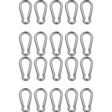 10 kleine Karabinerhaken, 4 x 40 mm, Edelstahl-Schnapphaken für Schlüsselringe, Tragkraft 100 kg