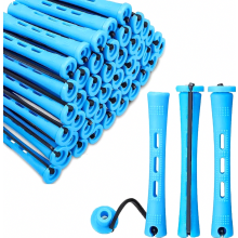 120-teiliges Set kleiner Dauerwellenwickler, 0,35-Zoll-Haarwickler für kurzes und langes Haar, blaue Styling-Tools