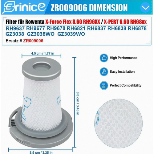 3er-Pack Ersatzfilter für Akku-Staubsauger, waschbare Staubfilter, einfache Installation, langlebig 1